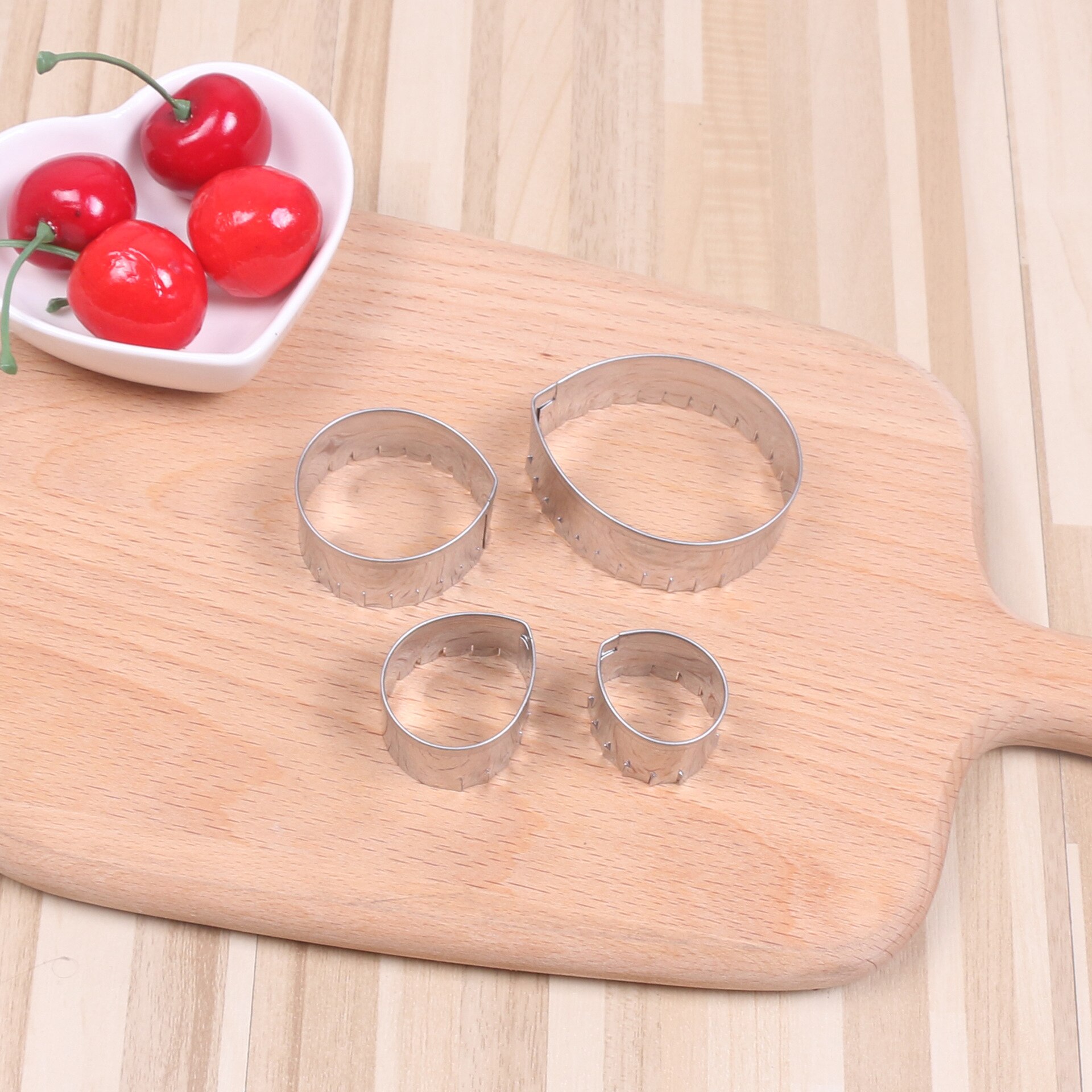 4 Stks/partij Rose Leaf Cookie Cutter Rvs Mold Cakevorm Diy Fondant Gebak Versieren Bakken Koken Tools