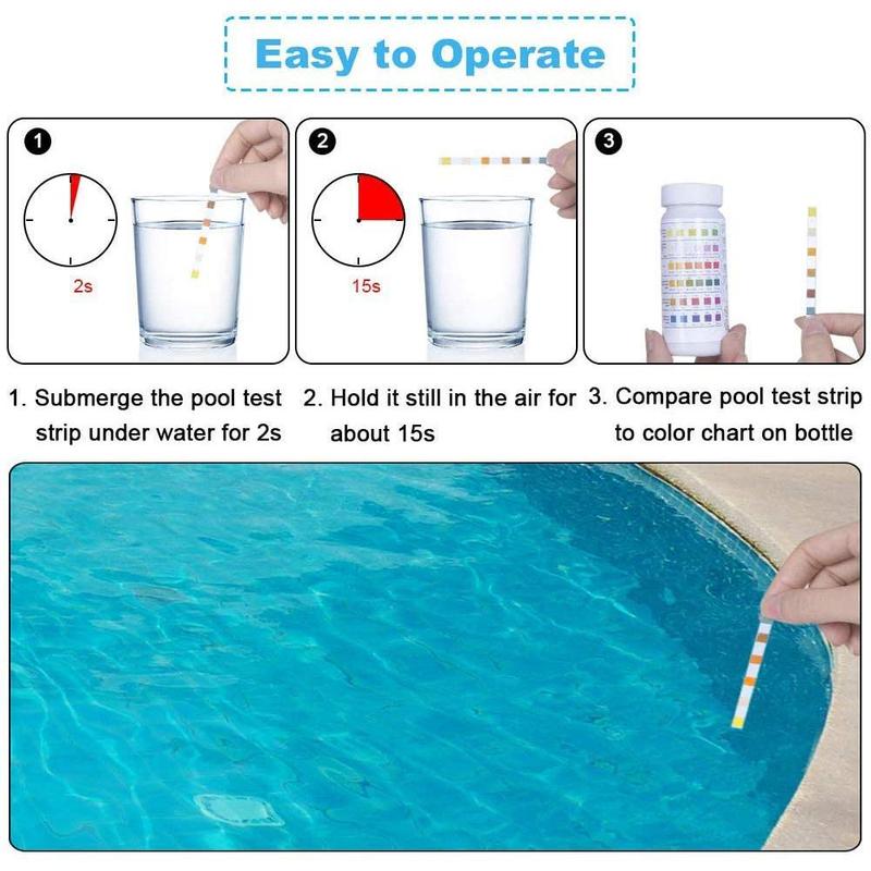 Multifunction 7 in 1 Aquarium Fish Tank Water Strips PH Nitrite Chlorine Total Alkali For Testing Residual Hardness Level P W5J0