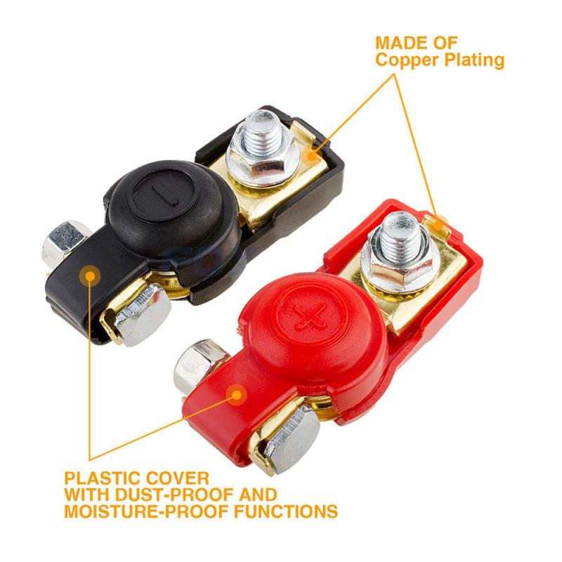2pcs 12V Quick Release Battery Terminals Clamps for Car Caravan Boat Motorcycle Car-styling Batteries &amp; Accessories