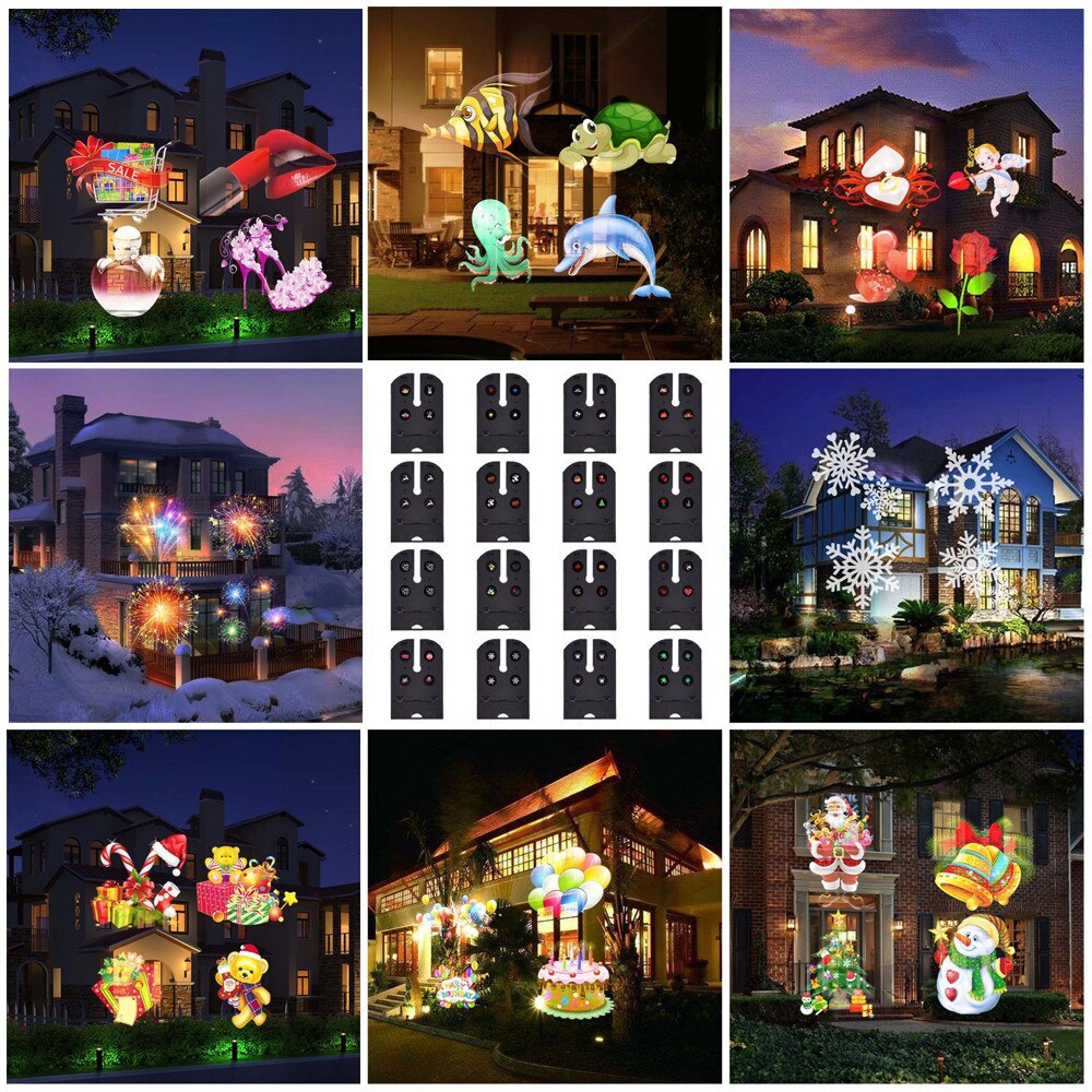 LED Projector Light 16 Pattern Landscape Lamp Projection For Halloween