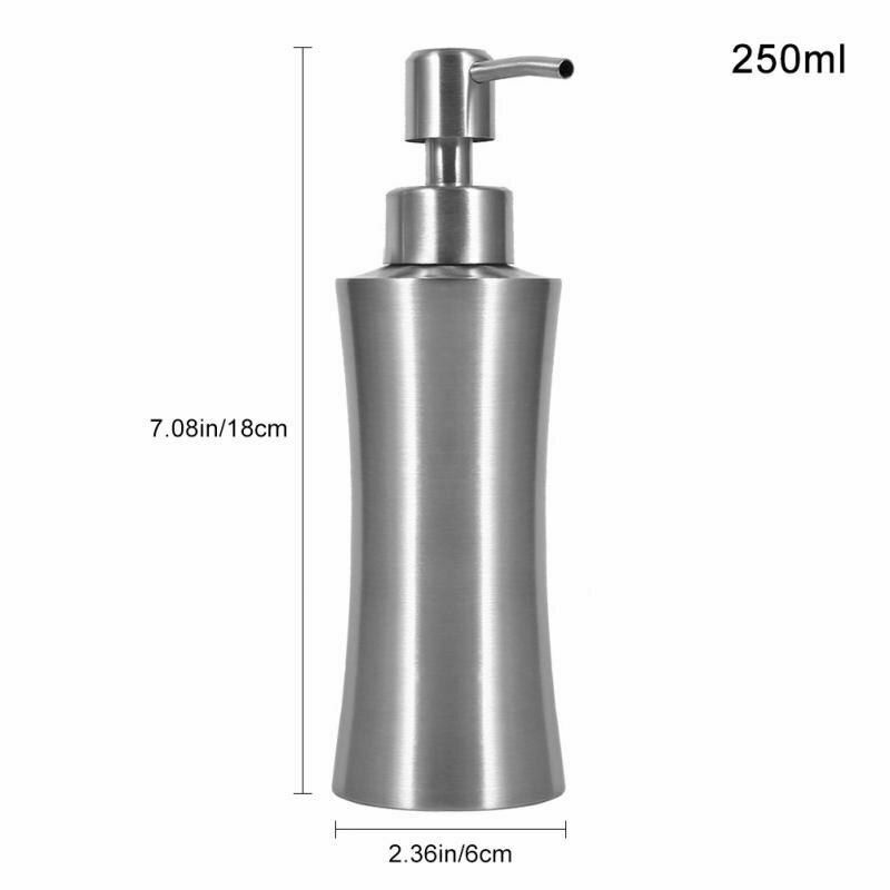 304 Stainless Steel Liquid Soap Dispenser Bottle Bathroom Shower Pumper Lotion Soap Dispenser QJS Shop