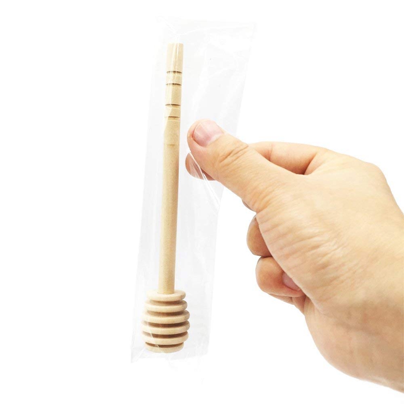 NHBR-20 stuks 6 inch Draagbare Houten Jam Honing Dipper Honing Stick voor Honing Jam Pot Pot Doseer
