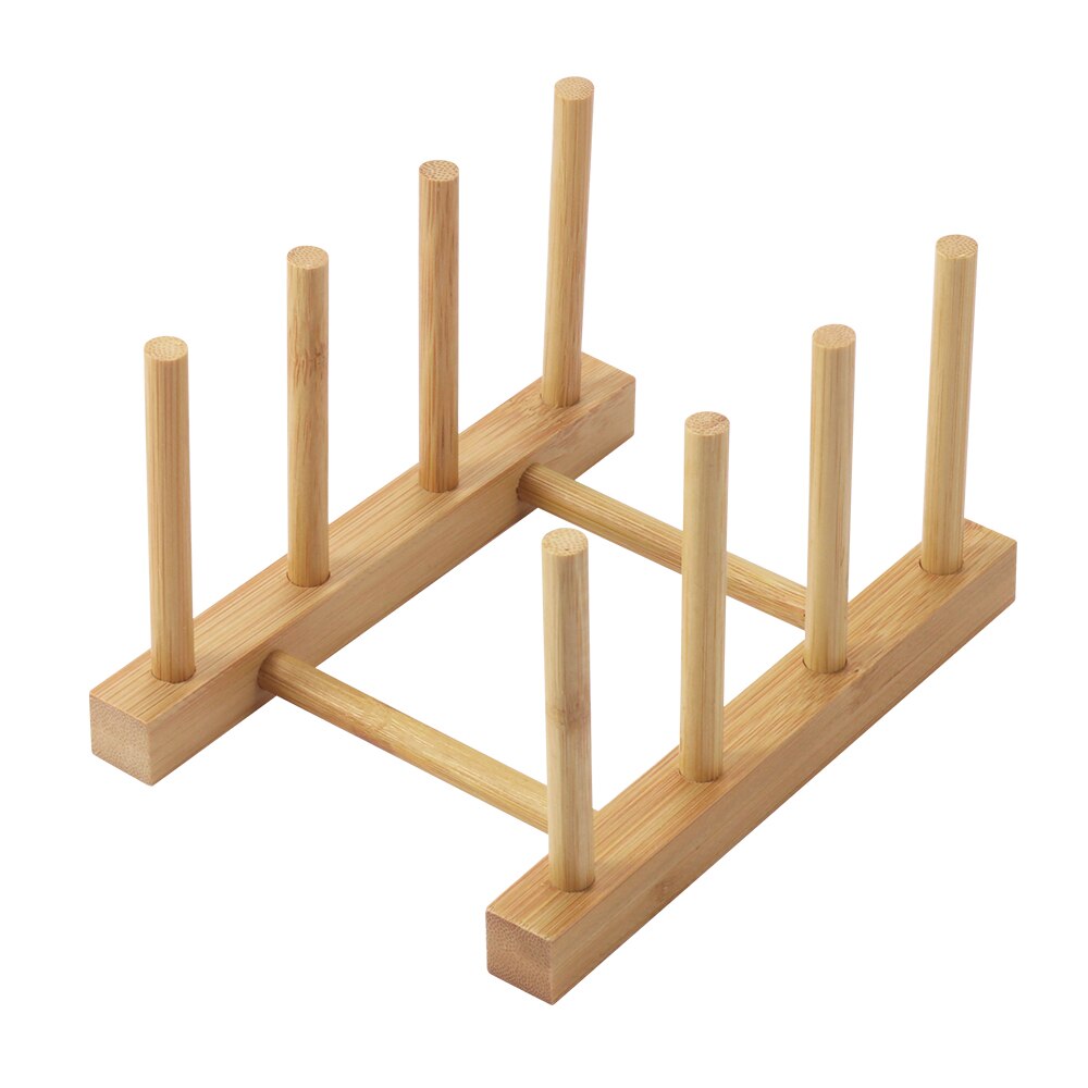 Égouttoir à vaisselle en bois massif bambou | De étagères polyvalentes, égouttoir, Pot de cuisine, porte-couvercle: A