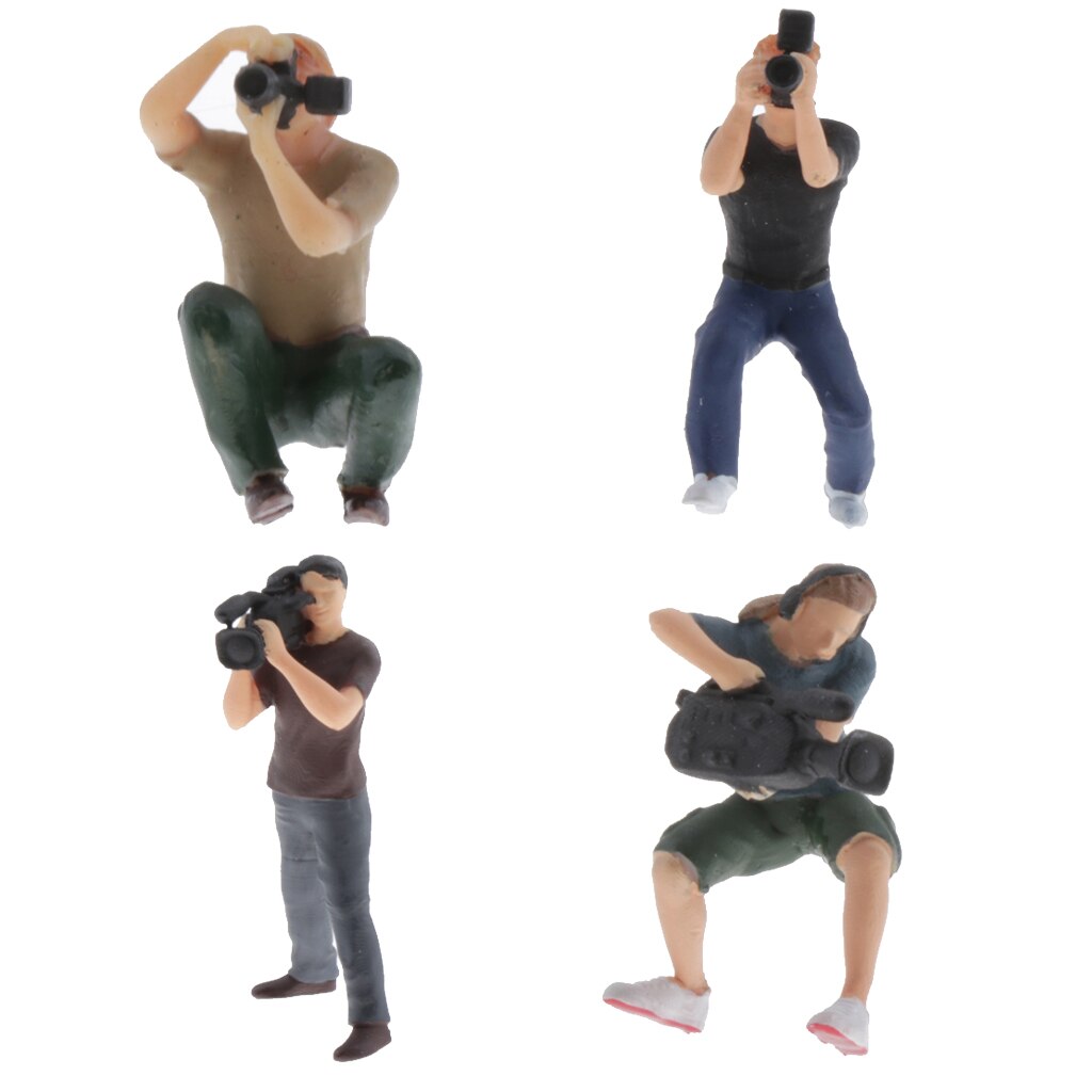 1/64 paparazzi fotograaf karakters mini figuur mensen model groep decor
