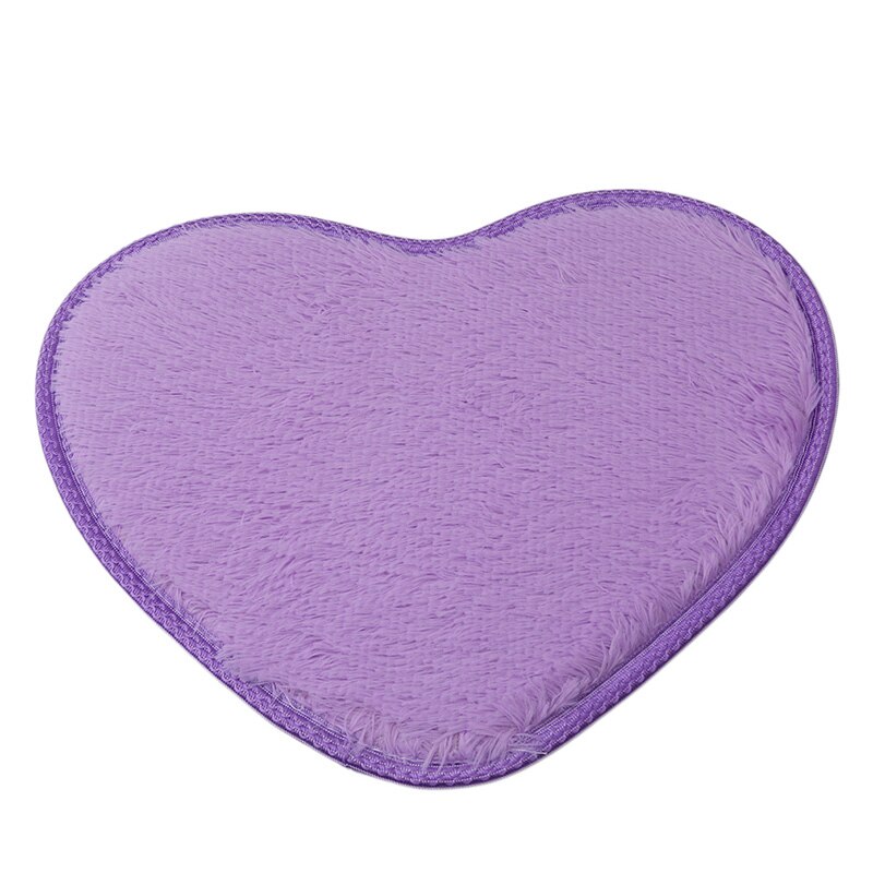Felpudo antideslizante con forma de corazón de 26*37cm, suave microfibra esponjosa, para el suelo de baño, para dormitorio, alfombras, salón