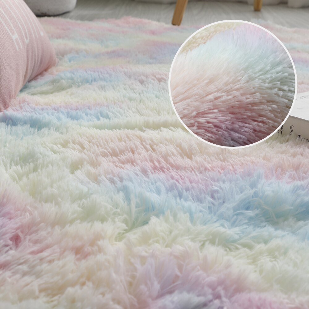 Tapis doux, épais et moelleux en peluche pour enfant, en velour, pour salon, lit, chambre, fenêtre, chevet, décor à la maison: color 7 / 80x160cm