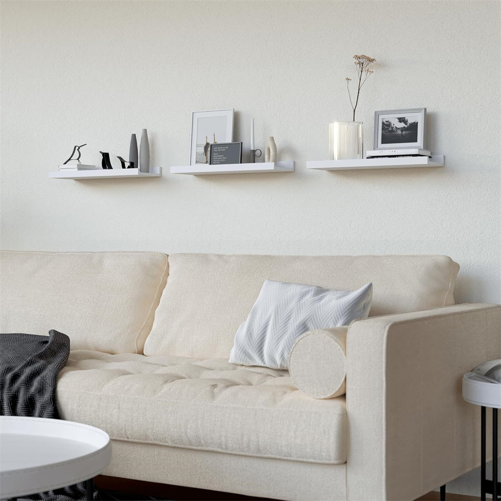 Estantes flotantes montados en la pared, Juego de 3 estantes de madera rústica con de repisa para dormitorio, sala de estar, cocina, estante de almacenamiento de pared