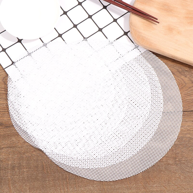 White Round Dumplings Mat Steamer Paper Silicone Steamer Non Stick Pads Buns Baking Pastry Dim Sum Mesh Mat Cooking Accessories