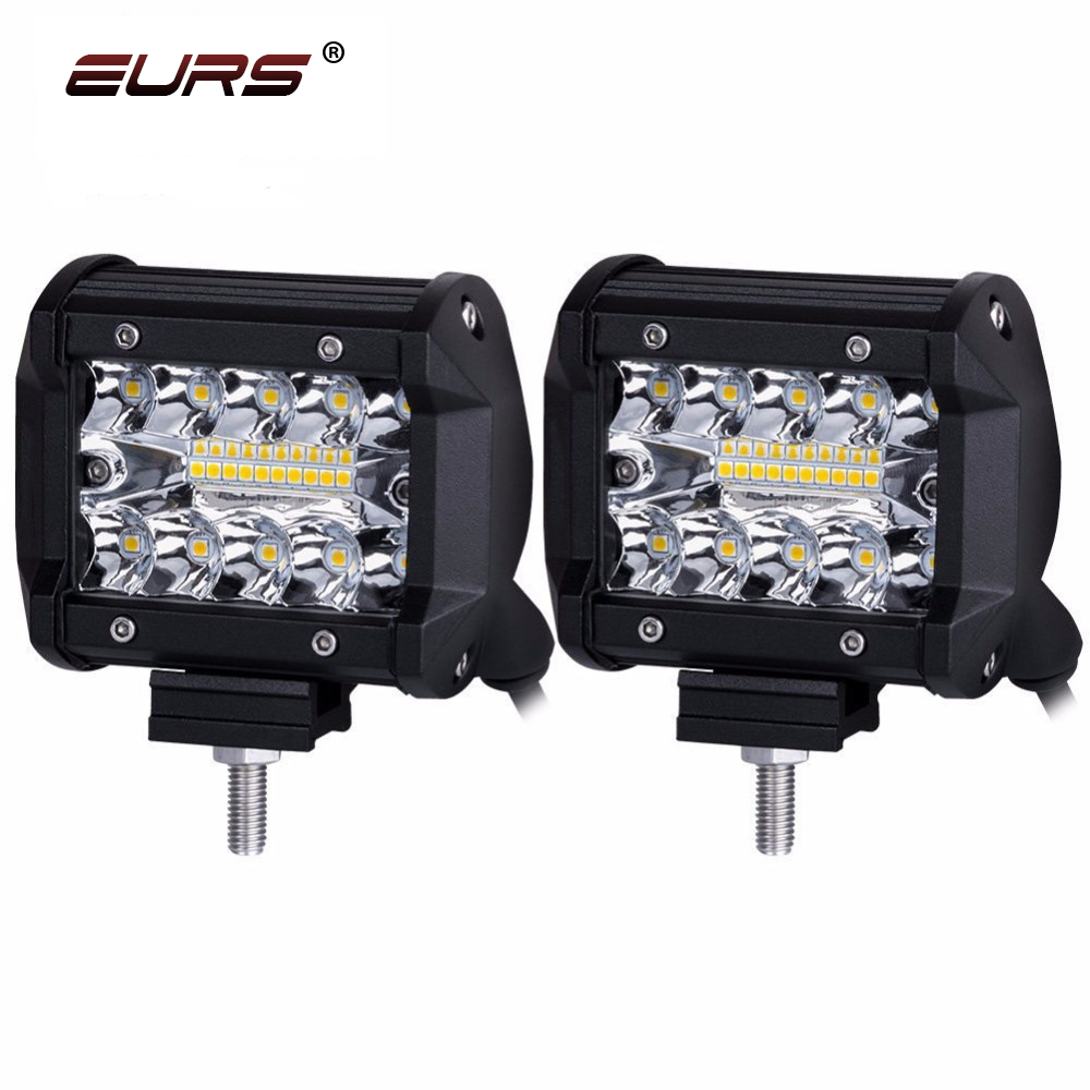 LED 4Inch 60W Offroad Spot Flood Combo 20Led Light/Work Light for Truck Car Motorcycle Wrangler Jeep 4WD 4x4 ATV Barra Headlight