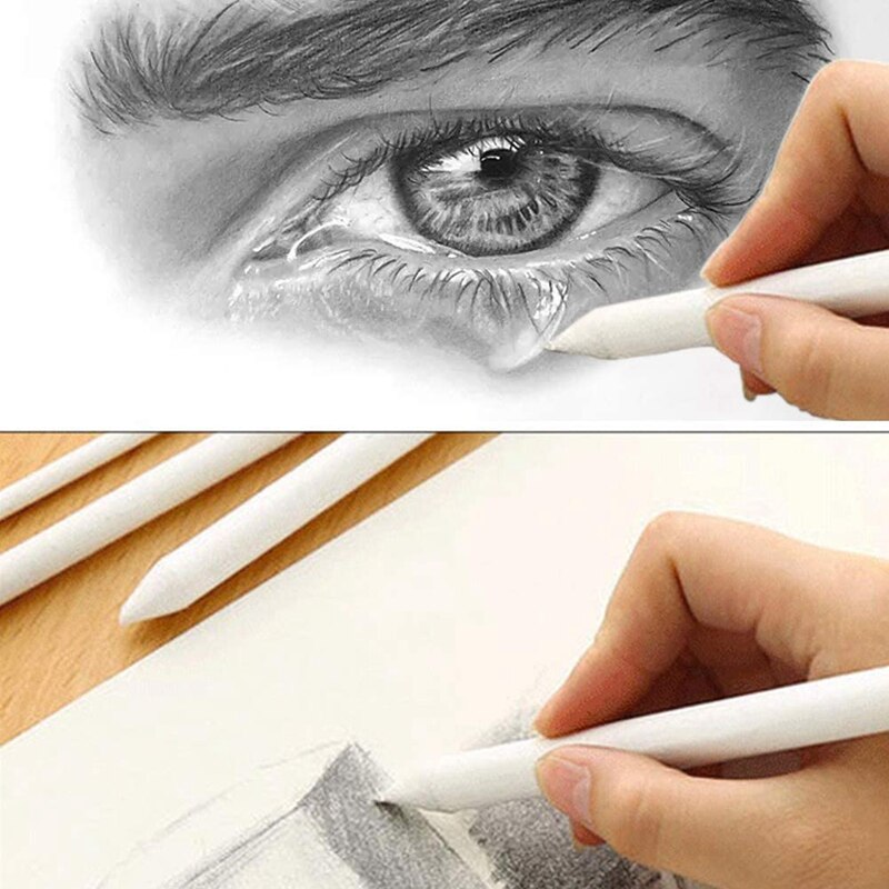 24 PCS Paper Blending Stumps and Tortillions Set Drawing Tool Sandpaper Pencil Eraser for Student Artist Charcoal Sketch