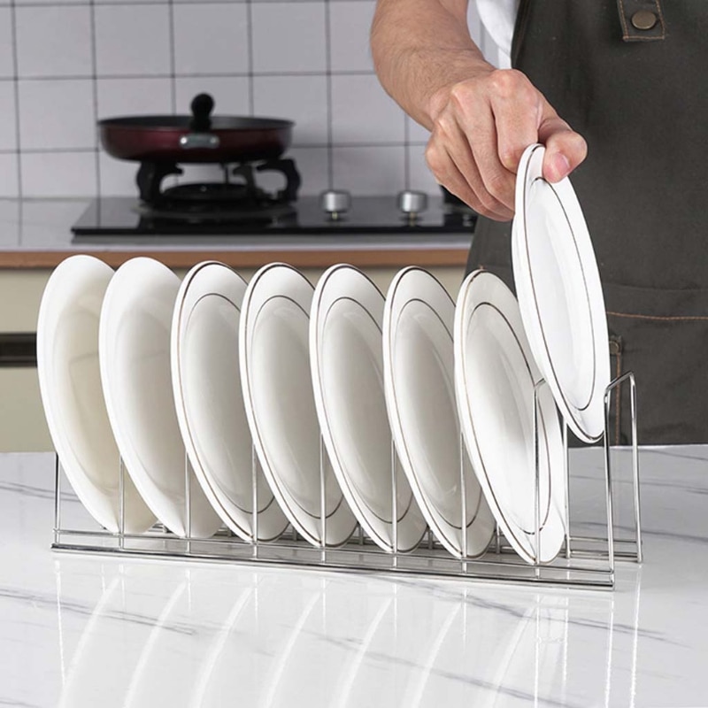 Kitchen Organizer Stainless Steel Dish Bowl Rack Drying Shelf Utensil Cutlery Drainer Storage Holder
