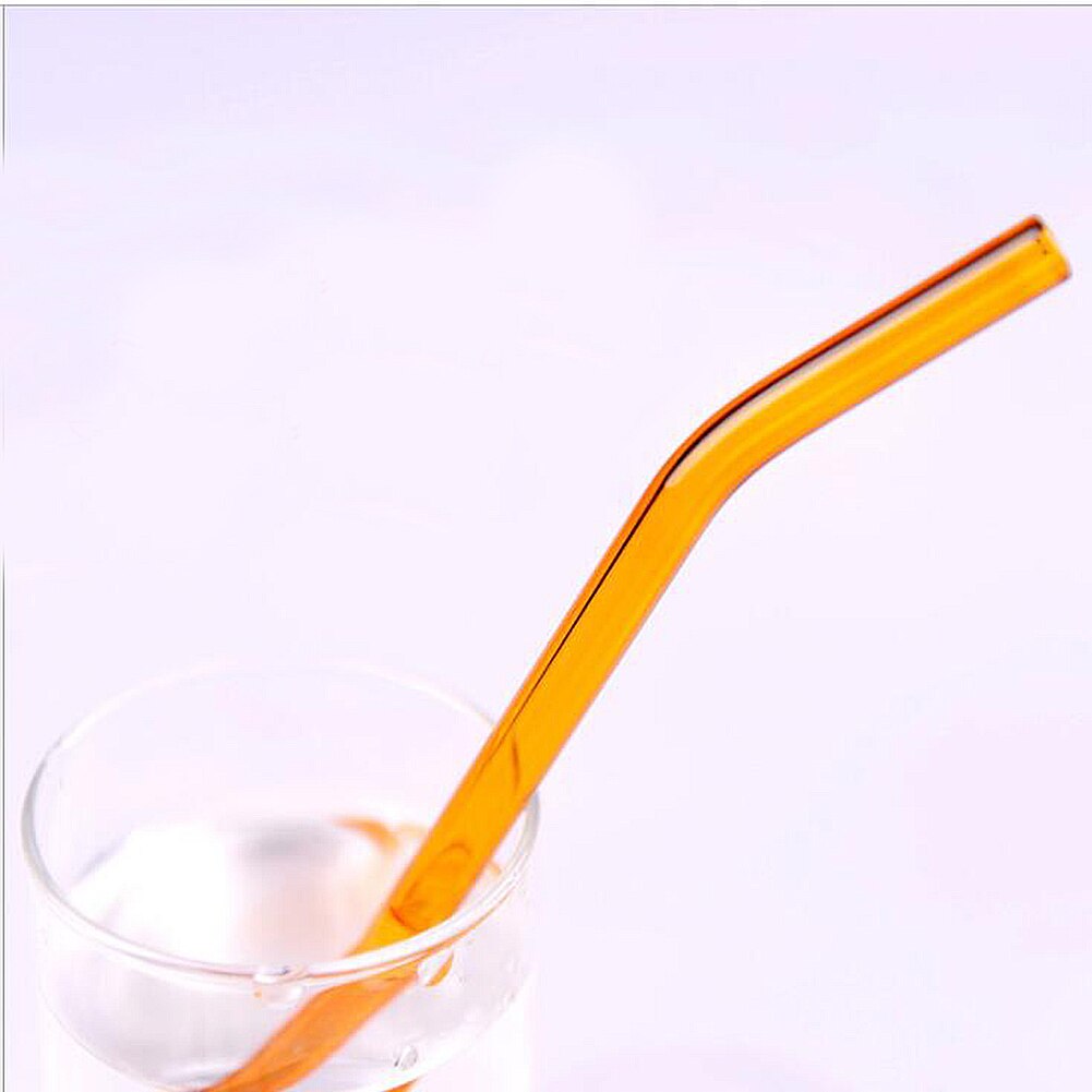 Reusable Glass Straws Colorful Clear Drinking Straws Wedding Birthday Party Drinking Straw Straight Bent Shape Portable Straws