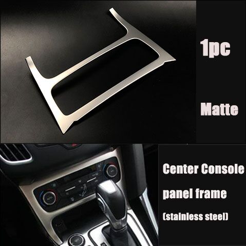 Car Accessories Gearbox Water Cup Holder Panel Trim Interior Decoration Frame sticker For Ford Focus 3 mk3: Steel Console Panel