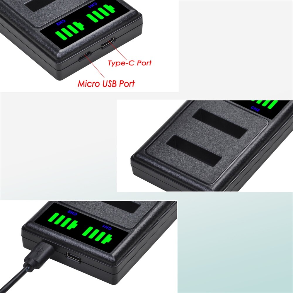 1Pc EN-EL12 EN EL12 LED USB Dual Ladegerät mit Typ C Port für Nikon Coolpix S9700 S9500 S9400 s9300 S9100 S8200 S8100