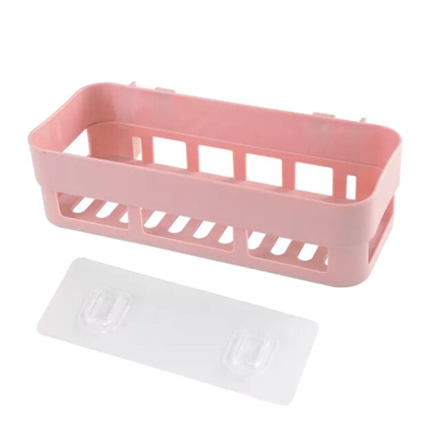 Orimade Shower Caddy Basket Zeepbakje Plank met 5 Haken Badkamer Organiser Plank Keuken Opbergrek Wandmontage Lijm Geen boren SUS304 Roestvrij staal - 3 stuks