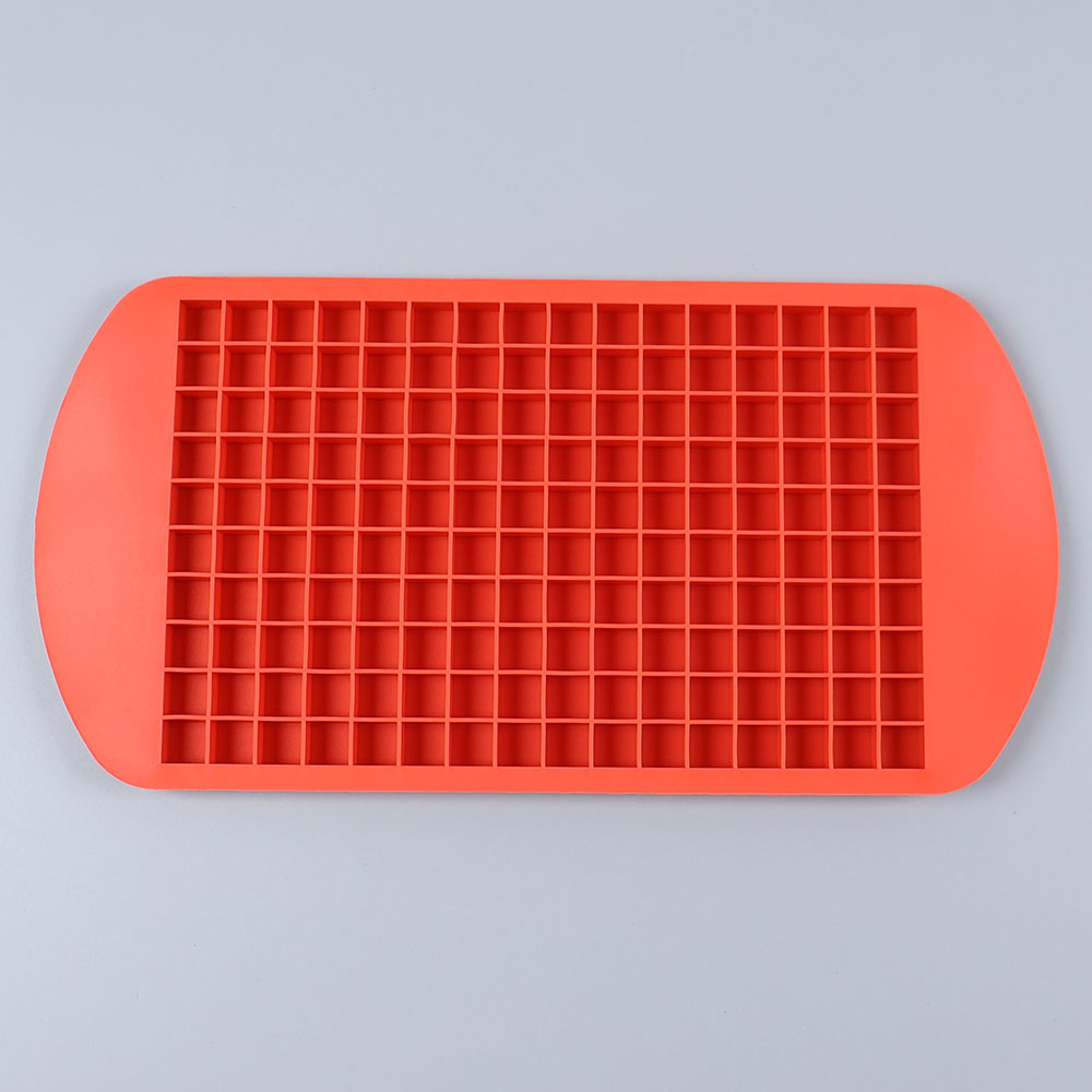 160 Grid Mini Silicone Ice Tray Ice Cubes Foldable Ice Mold Ice Breaker Ice Grid Tray Small Square Mold Ice Maker Silicone Mold: Red