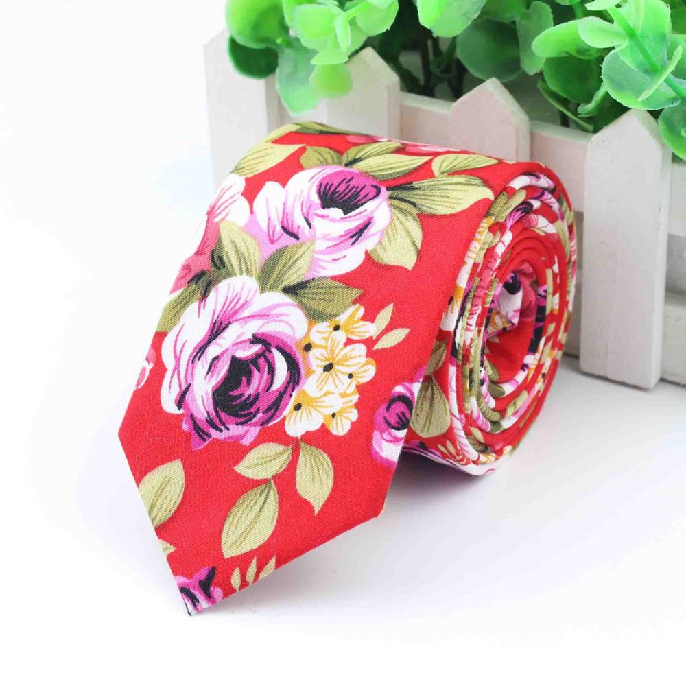 Bomull rose herre fargerike slips slips slips smal krysantemum slim mager cravate smale tykke slips 6cm: 18