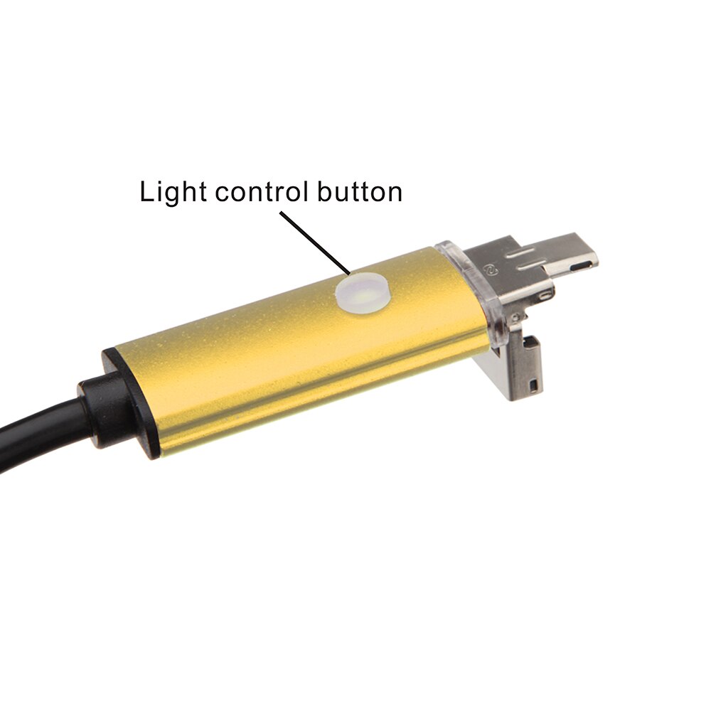 Chanseon 8mm USB + adaptador Android 2 en 1 2 m 5 m 10 tubo de inspección para teléfono Endoscopio cámara OTG IP67 impermeable Endoskop