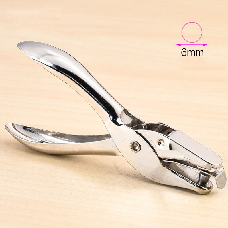 Handle Hole Punch DIY Loose-leaf Paper Cutter Pink Single Hole Puncher with Protective Case School Office Binding Stationery: 6