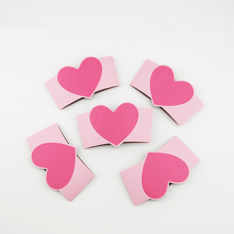 50pcs 14oz/16oz disposable coffee cup 400ml 500ml milk tea white paper cup birthday party favor pink kraft paper sleeve