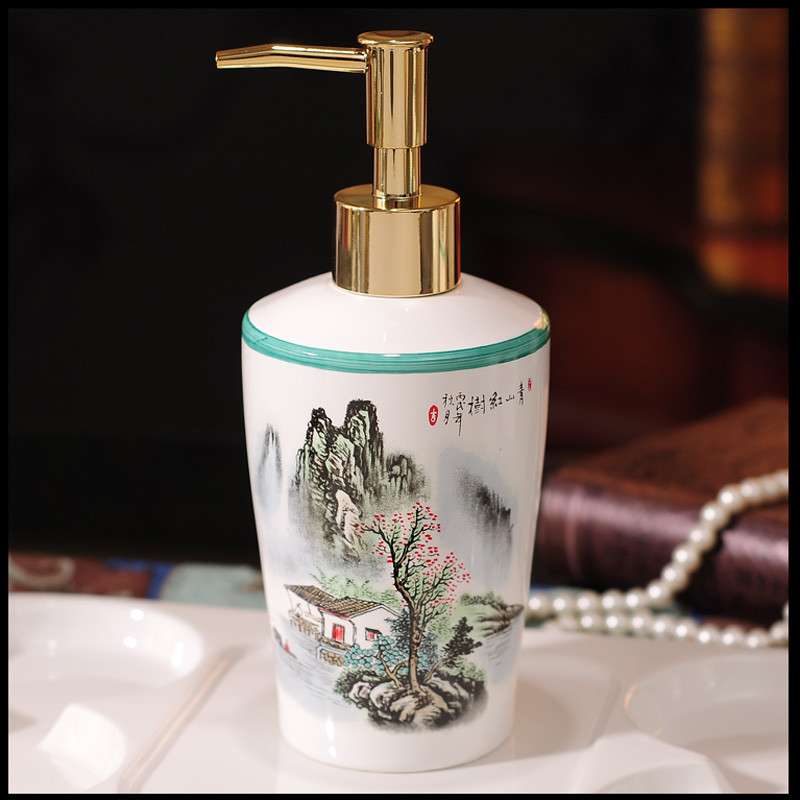 Soap Dispensers Ceramic Emulsion Dispensing Bottle Preser Portable Soap Dispensers Perfume Hand Shower Gel Shampoo Bottle 400ML