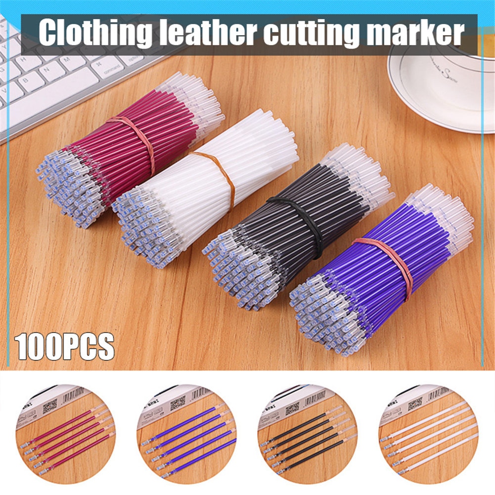 100 Stuks Warmte Wissen Pen Vullingen Hoge Temperatuur Verdwijning Pen Vullingen Lederen Kledingstuk Dash Marker H-Best