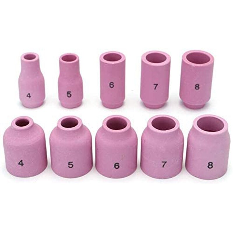63 Pieces TIG Welding Accessory Kit Chuck Body Glass Cup Aluminum Nozzle Coarse Tone Lens 10 Pyrex Cup Kit for TIG WP