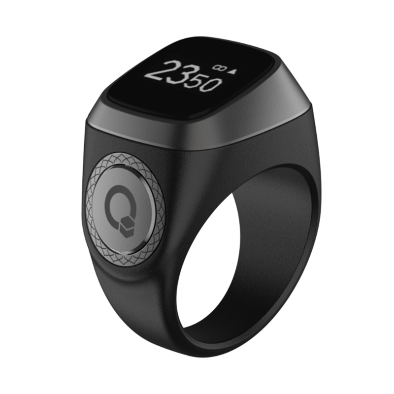 Elektroninen digitaalinen sormenjälkilaskuri oled-näyttö tasbih-laskin ja rukousaikamuistutus rukouslaskin: Tummanharmaa