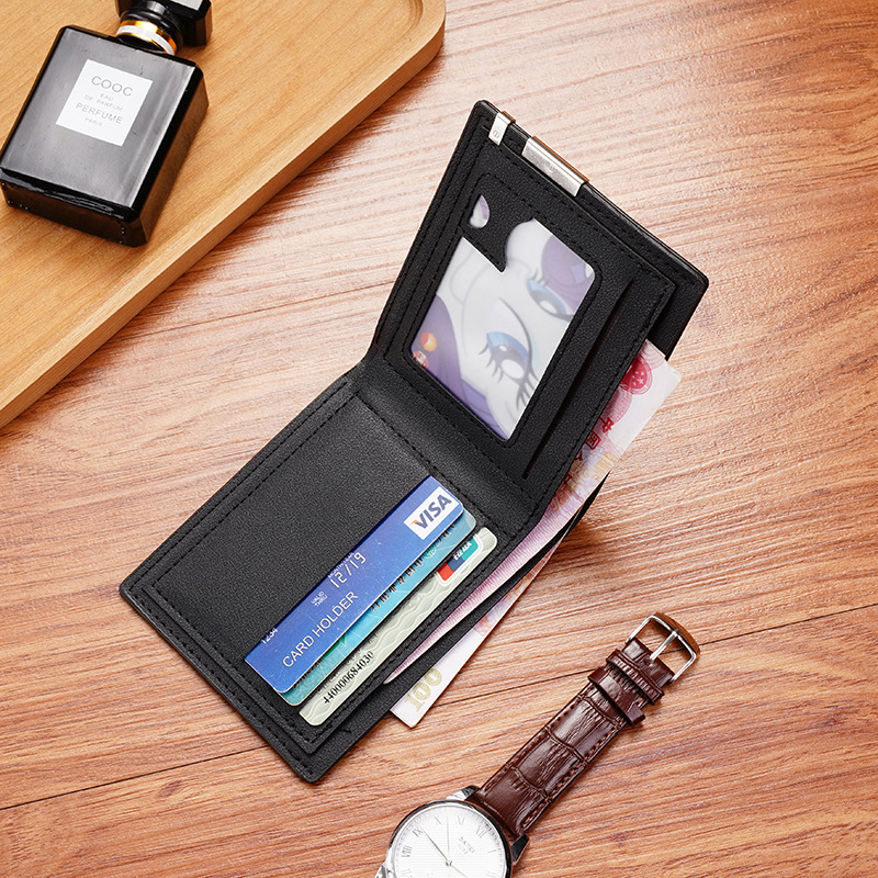 Men Multifunctional Leather Wallet Leisure Travel Lightweight Portable Short Style All Match Male Credit Card Holder Coin Purse