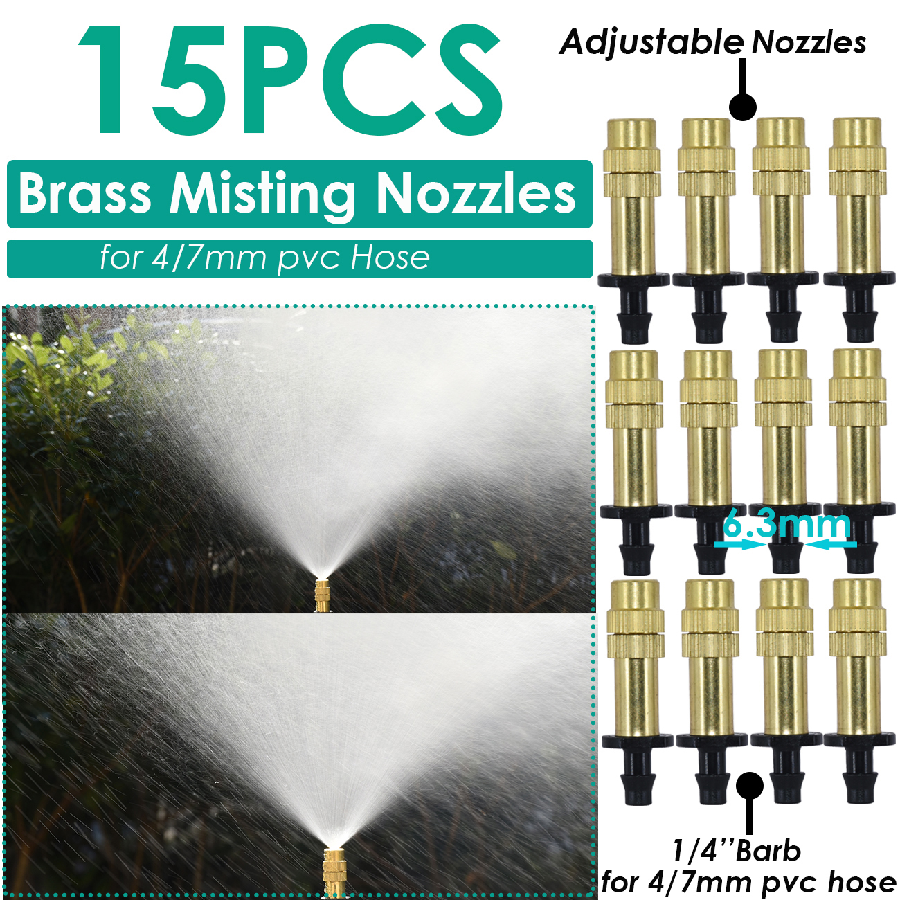 Sprycle Tuin 1/4 ''Gieter Sprinkler Druppelaar Druppelaar Irrigatie Kas Verstelbare Nevel Emitters Micro Spray Roterende Mondstuk