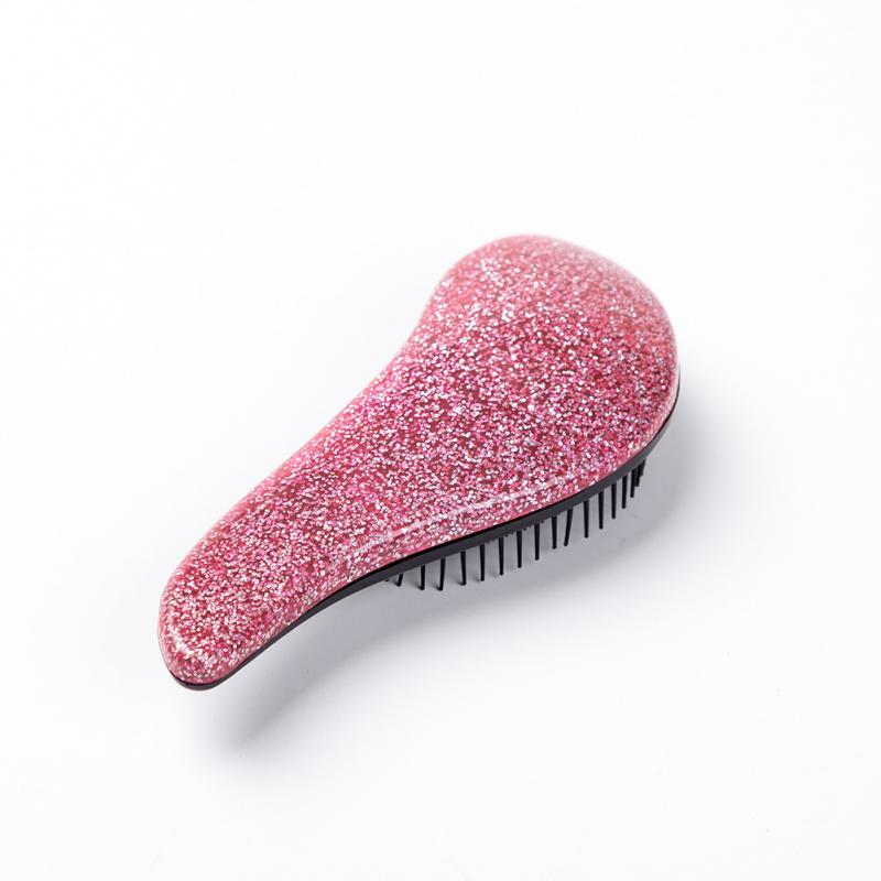 Beauty – Mini peigne chauffant Anti-statique pour Massage du cuir chevelu, brosse à cheveux démêlante, artisanat à paillettes, accessoires de coiffure: 04