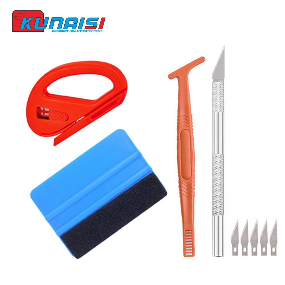 Car Vinyl Wrap Film Squeegee Scraper Car Wrapping Tools Kit Window Tint Tools Cleaning Squeegee Tool Car Cleaning Tools: Orange