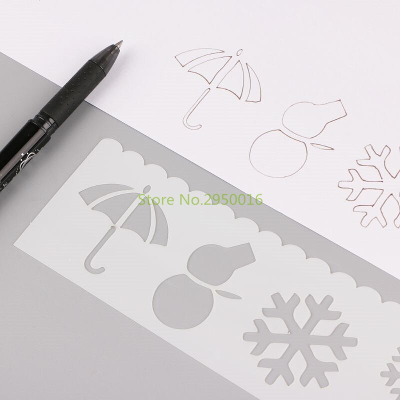 8Pcs/set Kids Plastic Drawing Template Rulers Stencils DIY Painting DIY Making School Stationery Supply Tools Craft 8 Types C26