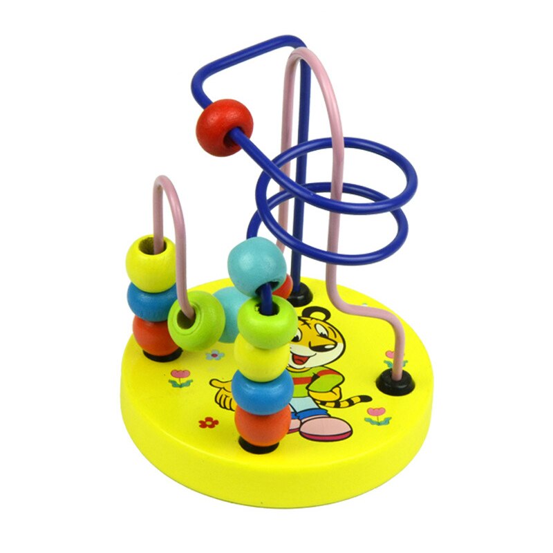 Bambini Montessori Matematica Giocattoli di Piccole Dimensioni In Legno Cerchi Bead Wire Maze Roller Coaster di Attività In Età Prescolare Bambino Apprendimento Giocattolo Educativo: Tiger-WT034C