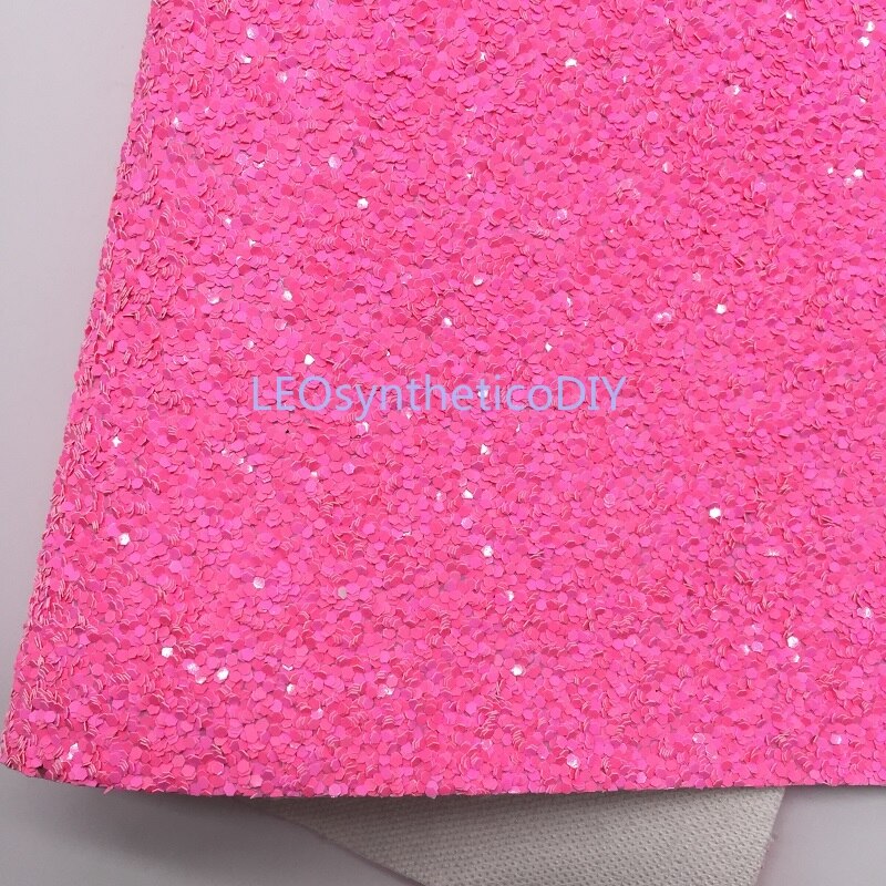 1 Pc 21X29CM Neon Chunky Glitter, Roze Glitter Lederen Lakens Voor Maken Bows Leosyntheticodiy T368B