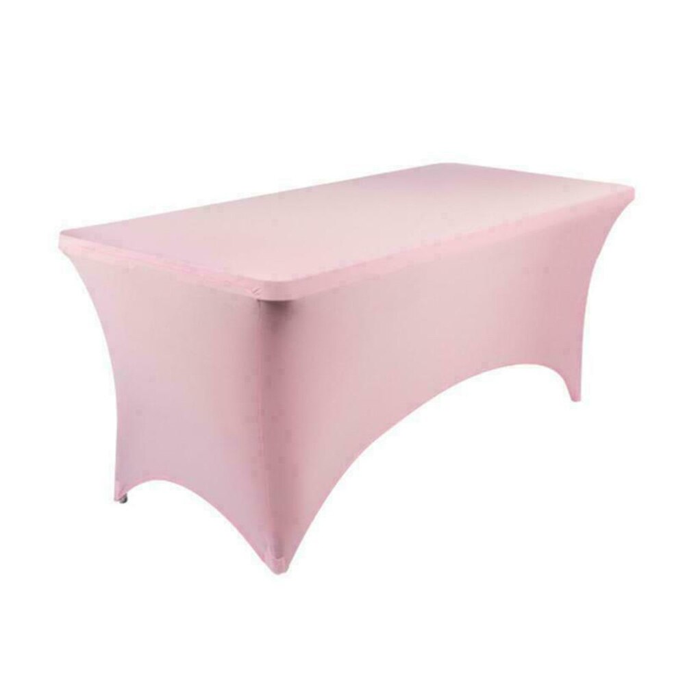Stretch Table Cover Rectangular Table Cloth Cocktail Table Decoration Cover Festival Party Banquet Table Setting Accessories: Pink
