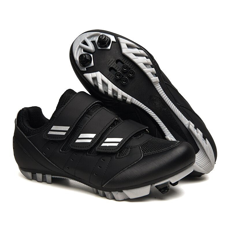Men's road bike shoes competition women's mountain bike breathable bicycle racing shoes zapatillas ciclismo carre: Black / 9.5