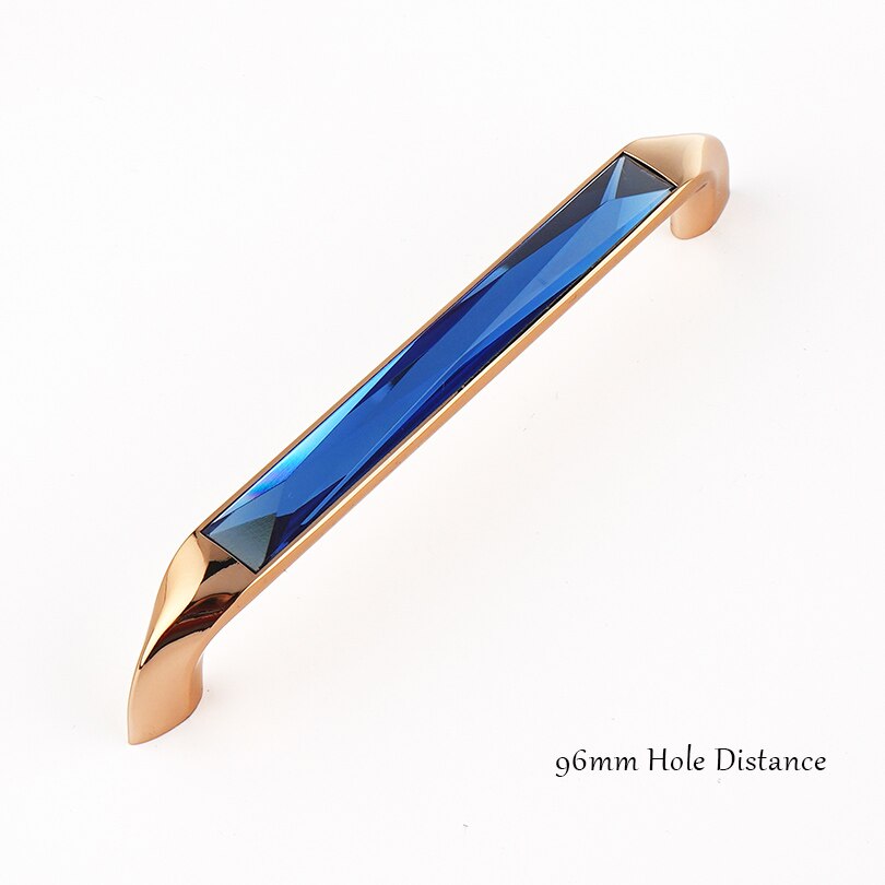 3.5/5.0 ''Crystal Handvat Schuifdeur Handgrepen Voor Meubels Kastdeur Lange Handvat Kledingkast Pull: V-Blue-96