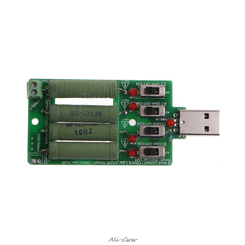 USB Electronic Load Discharge Resistance Resistor Adjustable 15 Current Tester