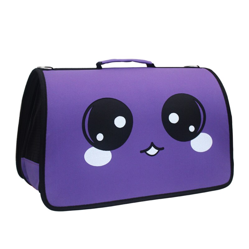 Shuangmao Huisdier Katten Draagtassen Kat Hond Schouder Rugzak Tas Outdoor Reizen Honden Opvouwbare Ademend Kleine Huisdieren Handtas S/M/L: Paars / L50xW23xH30cm