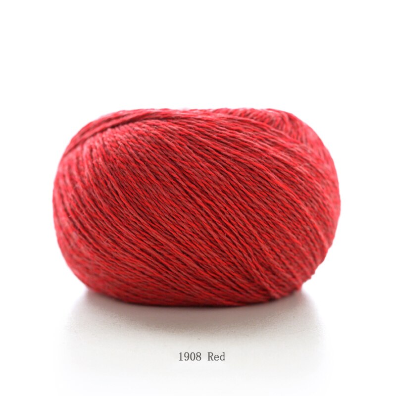 Qzlknit 50g/ kugle tofarvet garn håndstrikning diy to tråde kamgarn spinding fint garn til håndstrikning tøj tørklæde garn: 1908 røde