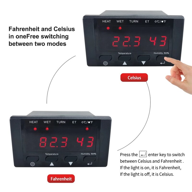 Incubator Controller Thermostat Full Automatic and Multifunction Egg Incubator Control System HT-10