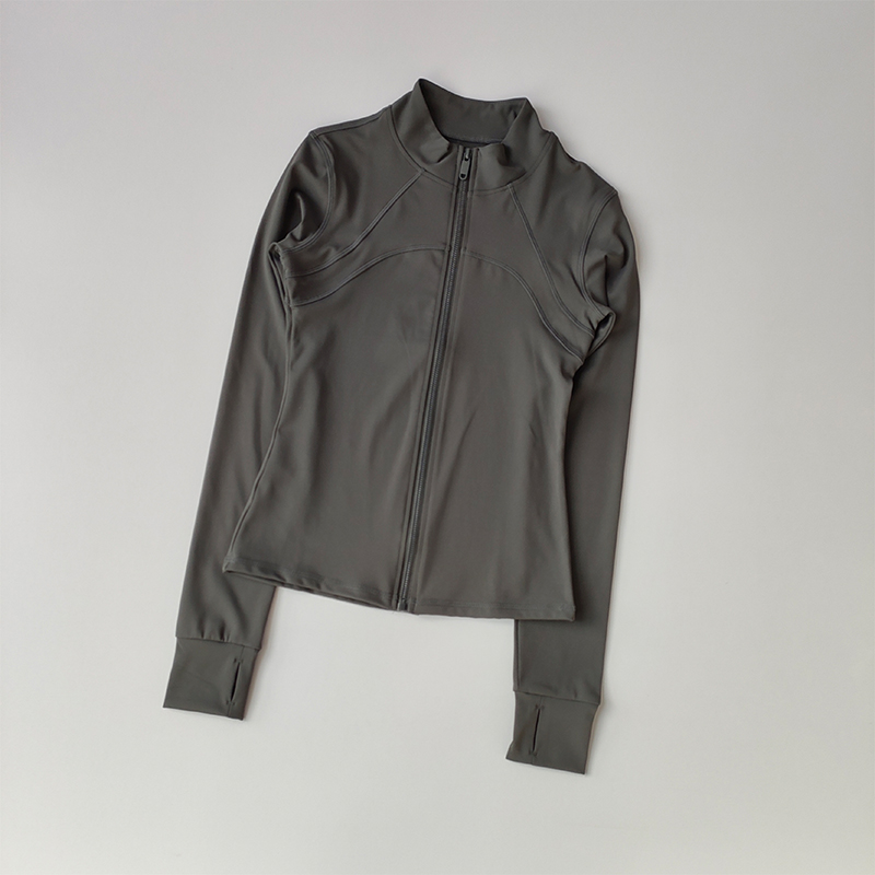 Yoga-Anzug für Damen, High-End-Sportjacke mit Stehkragen und langen Ärmeln, Lauftraining, Fitness-Top, winddichter Laufanzug