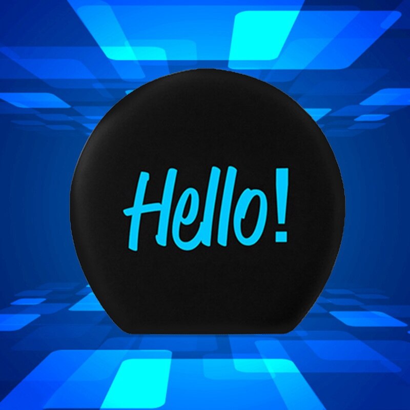 Mini LED Backlit Portable Speaker, Speaker with the Words "Hello"