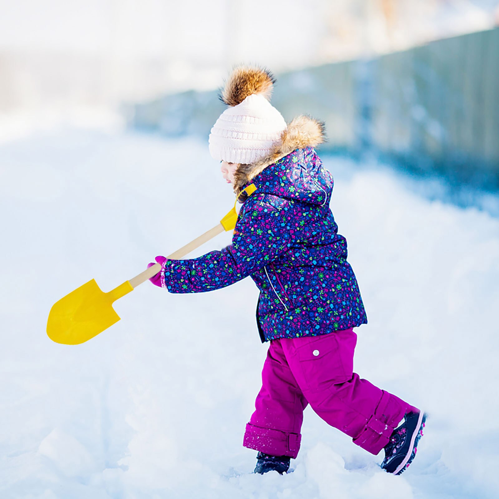 Kinderen Sneeuw Schop Kinderen Strand Schop Met Houten Steel Handvat Huishouden Multifunctionele Licht Gewicht Tool Schop