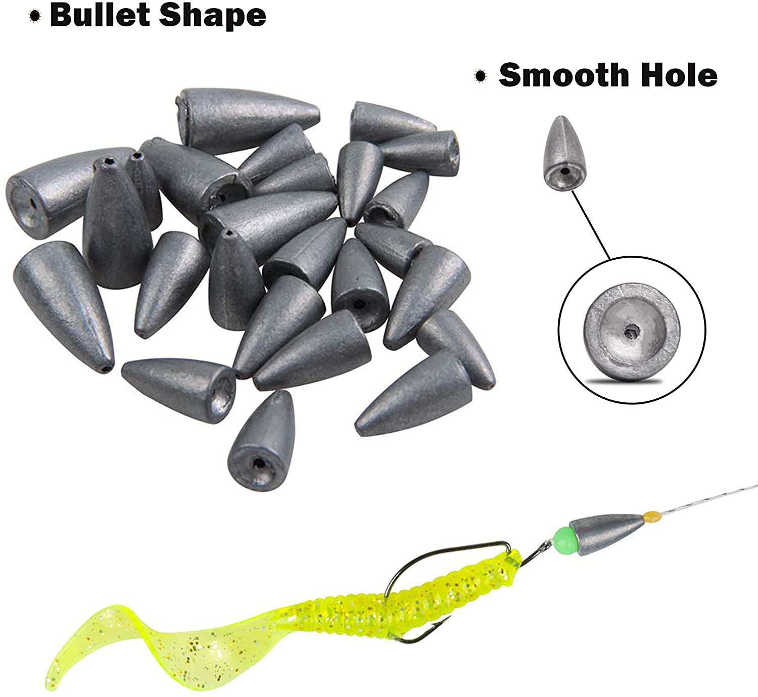 35 stuks/doos vislood loodlood kogellood vislood texas rig zachte worm visaccessoires 3.5g 5g 7g 10g 14g