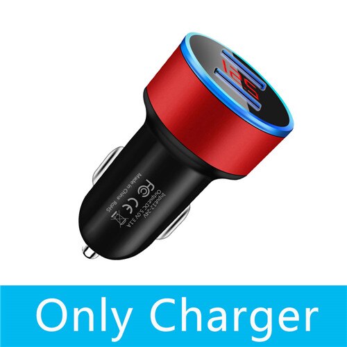 BSLIUFANG podwójna ładowarka USB szybkie ładowanie 3.0 dla adaptera telefonu dla Huawei Mate 30 Tablet telefon komórkowy ładowarka samochodowa szybka ładowarka: Red charger only