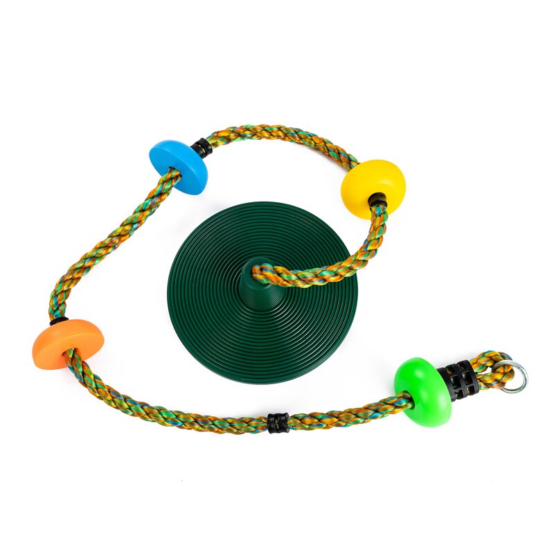 Barre de balançoire trapèze en bois pour enfants avec anneaux en plastique anneaux de gymnastique pour aire de jeux extérieure intérieure: C62-Green