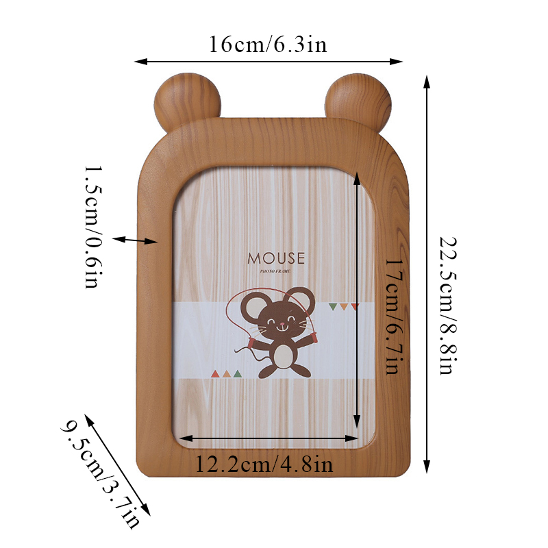 Marco de foto de madera maciza Simple, marco de foto de 7 pulgadas, tridimensional, hueco, 1 unidad