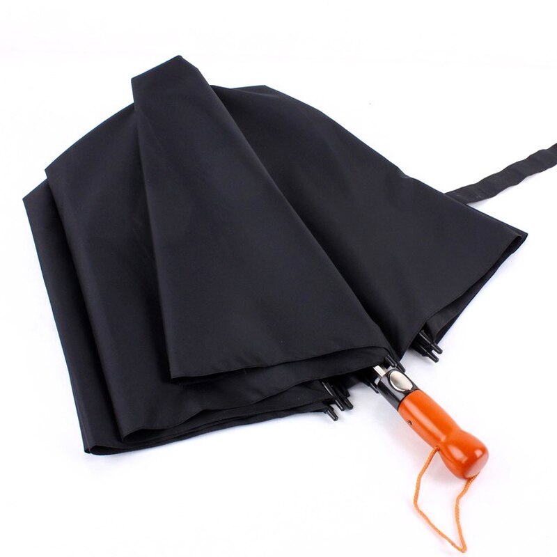 EasyZreal Nuovo Grandi Ombrelloni Uomini Automatico Ombrello Antivento Pioggia 2 Pieghevole Di Legno Lungo Manico Pesca Maschio parasole per Il Regalo Uomo